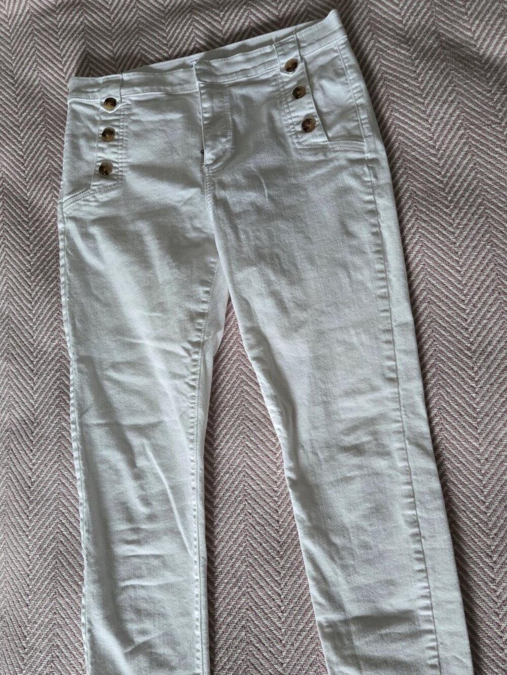 LOFT High Waist Skinny Skinny Jeans - White - 30/10